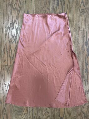 House of Harlow Silk Midi Skirt Slit Small